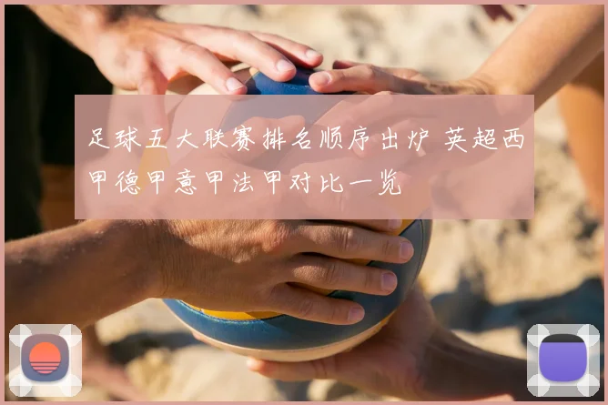 足球五大联赛排名顺序出炉 英超西甲德甲意甲法甲对比一览